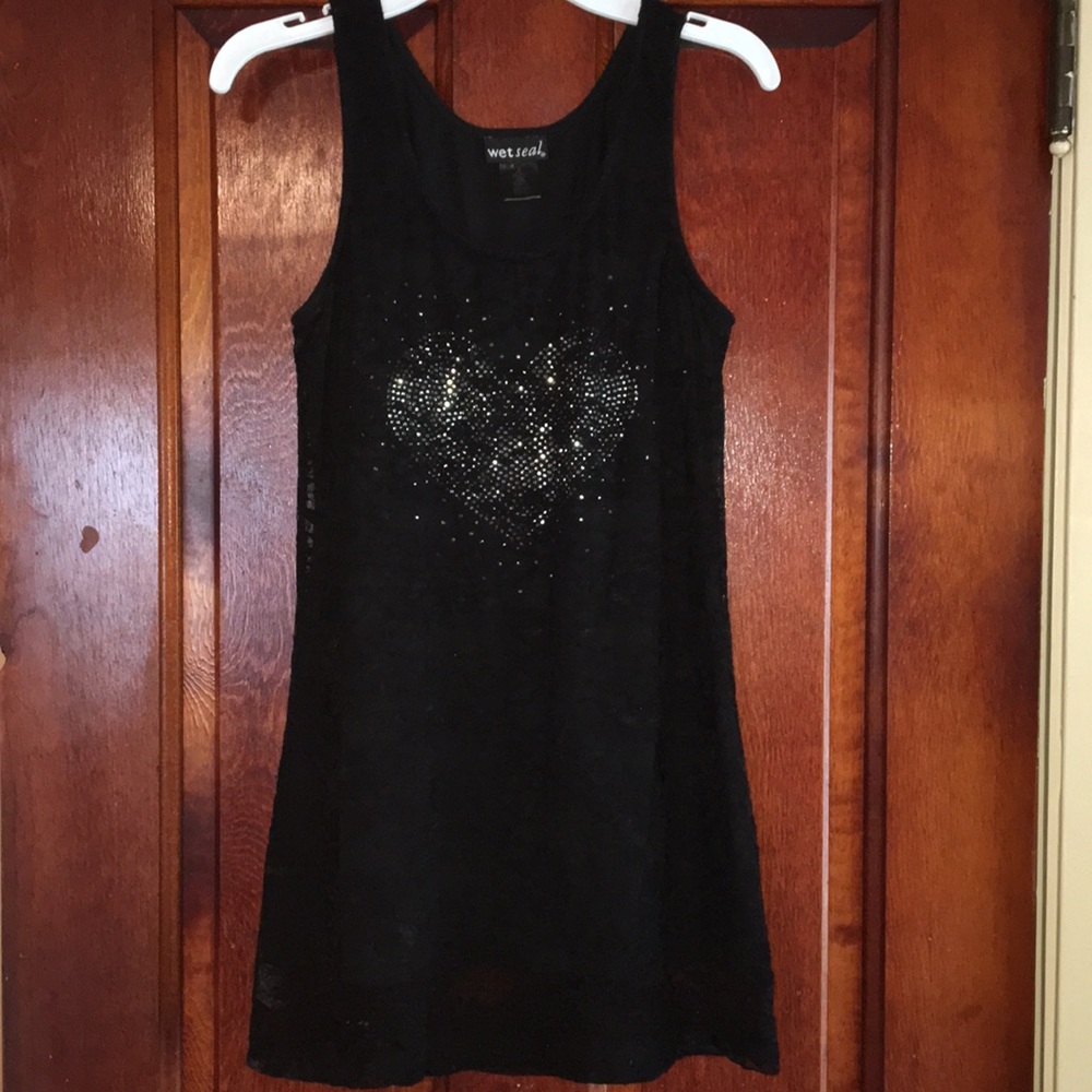 Black lacy top